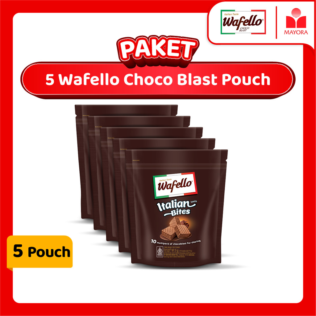 

Paket 5 Wafer Wafello Italian Bites Cokelat Pouch