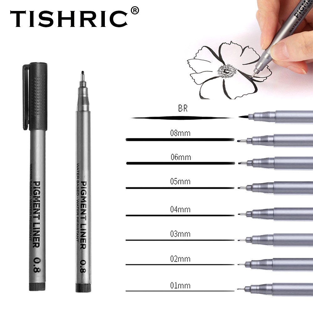 

TISHRIC Sketching Markers Pen 0.05 0.1 0.2 0.3 0.4 0.5 0.6 0.8 Needle Pen Waterproof Drawing Liners Pigment Liner Sketching Pen