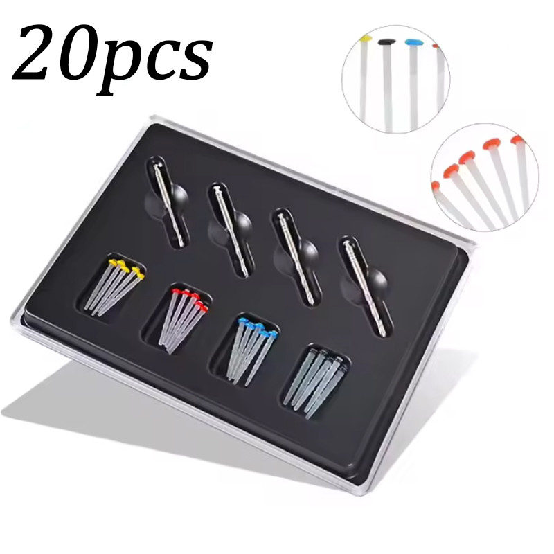 24pcs Dental Fiber Post Quartz Glass Fiber Multi-sizes With Drill Kit / Alat Bor Gigi Dengan Serat K