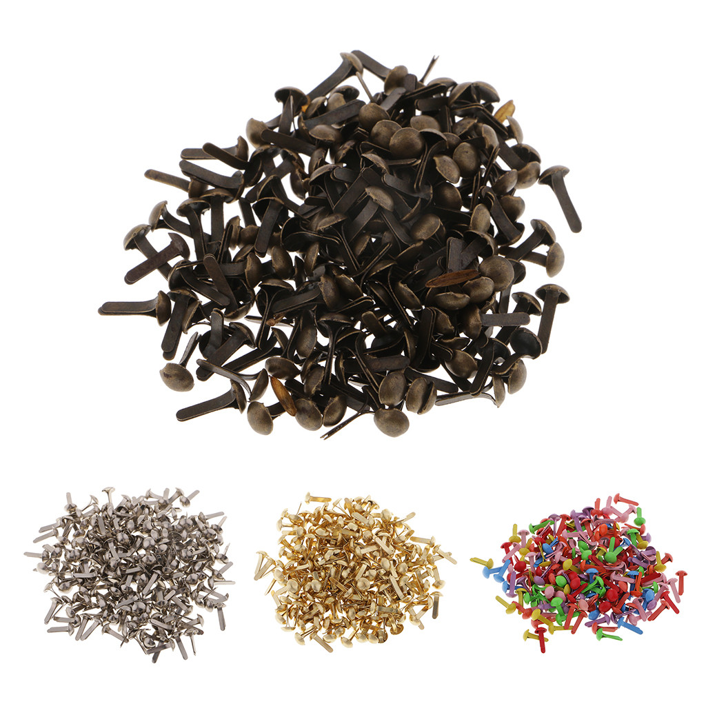

200 Pieces 4.5mm Round Head Split Pins Metal Brads Paper Fastener Decorative Brad for Scrapbooking DIY Craft Decoration