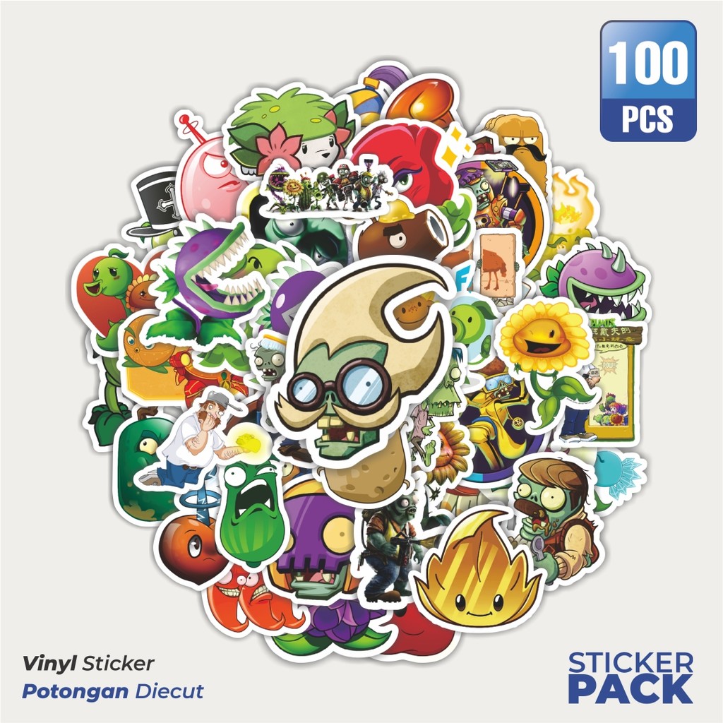

Super Hemat! 100 PCS Stiker Game Series PLANT vs ZOMBIE Character Mix 1 Waterproof Aesthetic- Untuk Laptop, Motor, dan Hem - Paper Stationery Pack