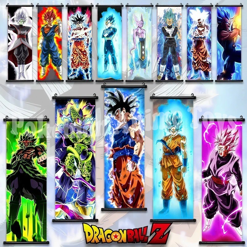 

Dragon Ball Anime Poster Son Goku Home Decor Kakarotto Hanging Painting Trunks Wall Art Bardock Scroll Picture Zarbon Wallpaper