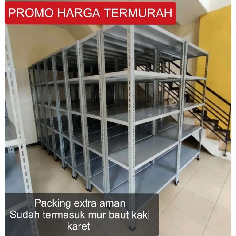 

RAK GUDANG MULTI FUNGSI SERBAGUNA RAK BESI SIKU 5 SUSUN KUAT UNTUK BARAT BERAT