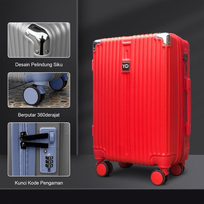 KOPER 2037 UKURAN 20 INCH KABIN SIZE BAHAN FIBER KUALITAS PREMIUM - MERAH, KARDUS