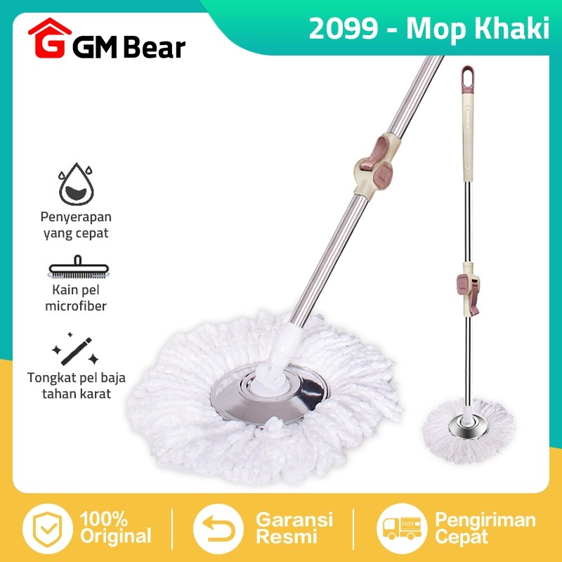 GM Bear Tongkat Pel + Kain Pel Set - Mop Stick Set with Headmop