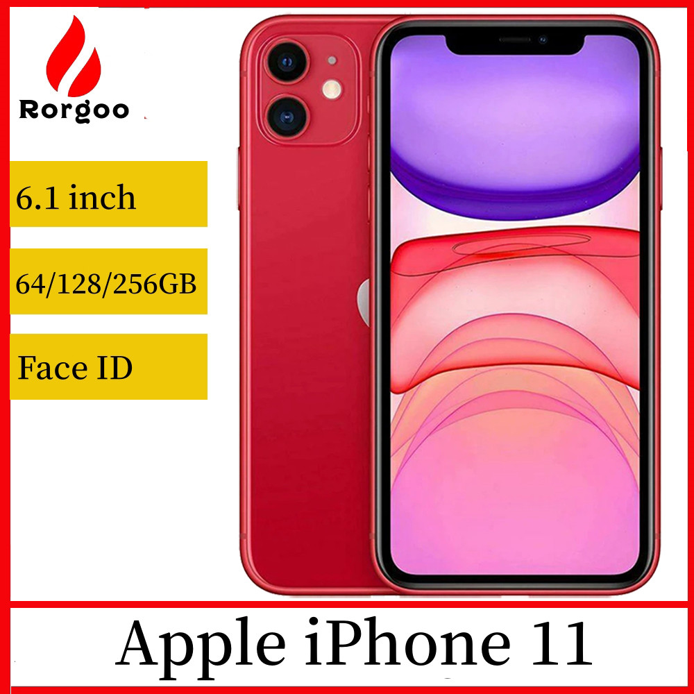 Original unlocked Apple iPhone 11 64GB/128GB/256GB 3110mAh dual 12MP camera A13 6.1 inch LCD IOS LTE