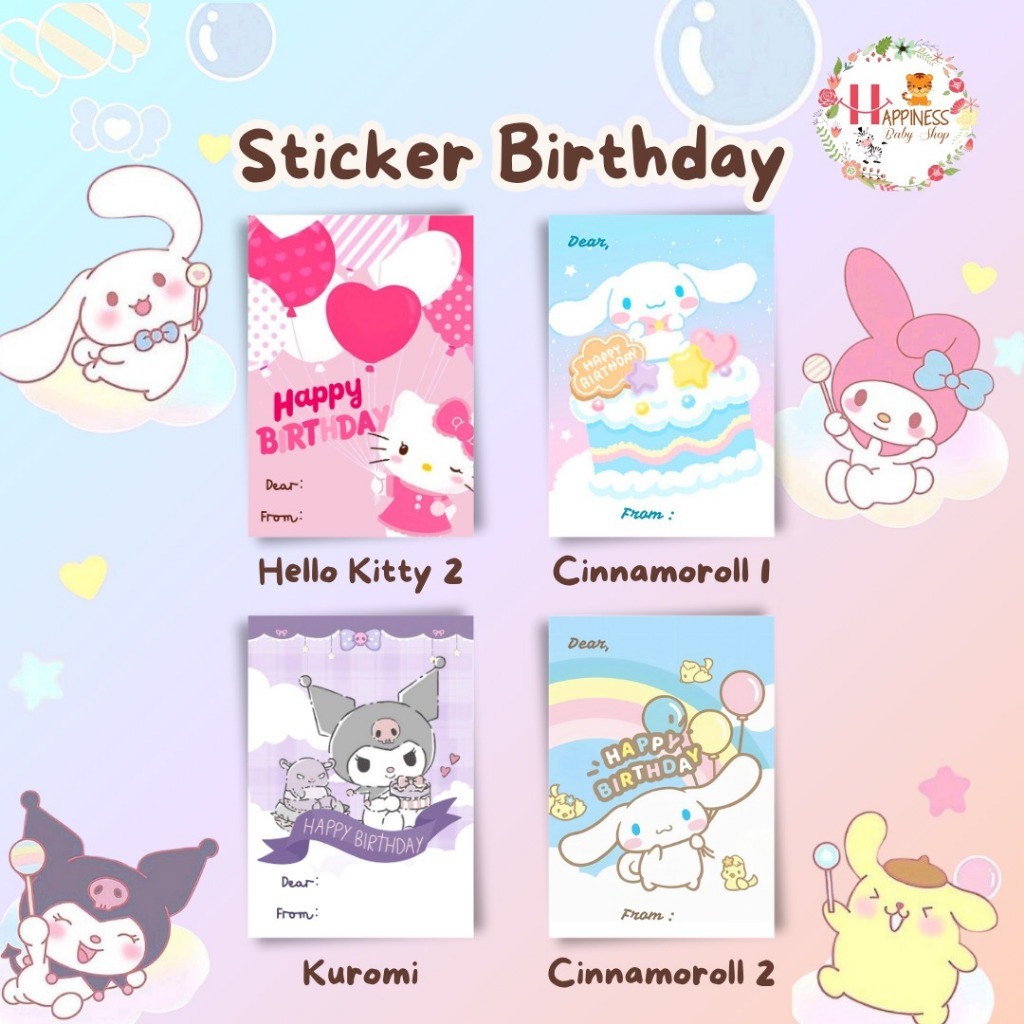 

Kartu / Sticker / Stiker Ucapan Ulang tahun SANRIO