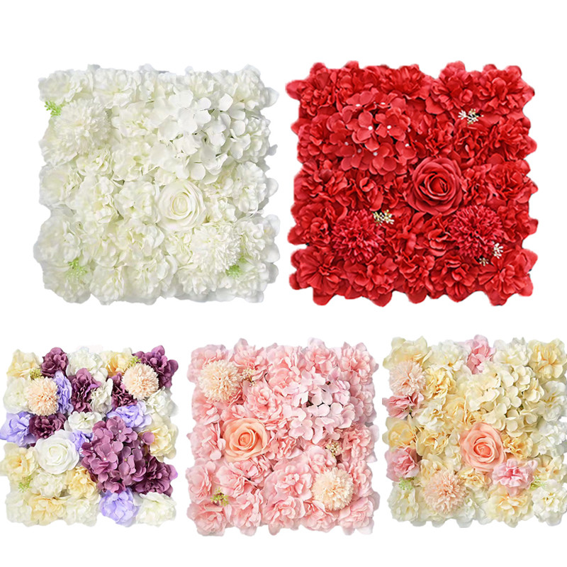 35cm Artificial Flowers Wall Panel 3D Rose Flower Backdrop Faux Roses for Flower Wall Party Wedding 