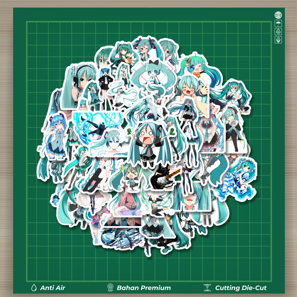 

HOT 50 PCS STIKER Music Series Hatsune Miku Mix 3 Fashion Cars Decal Dingin Kartu Album Custom Vinyl Anti Air- Sticker Aesthetic Buku Journal Koper Casing HP Tablet Laptop Helm Motor Botol Minum