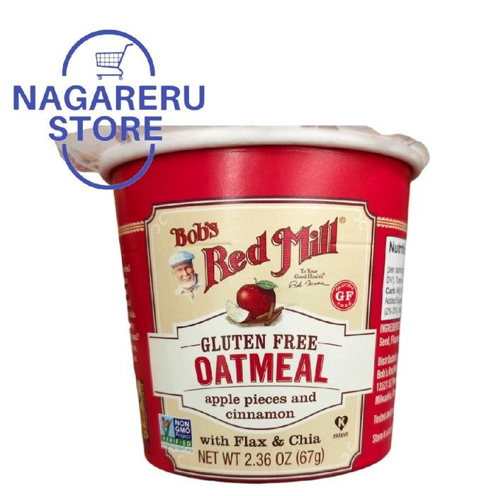 

Bob's red mill gluten free oatmeal apple pieces and cinnamon with flax and chia 67gr