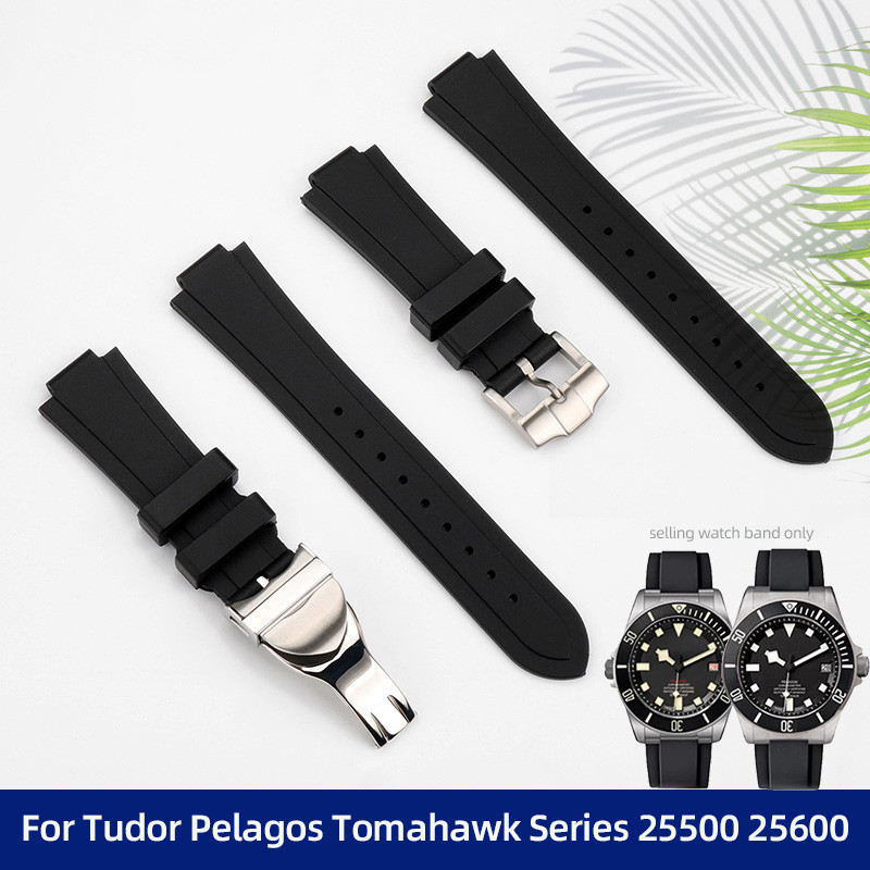 For Tudor Pelagos 25500 25600 Waterproof Rubber WatchBand 22-12mm Convex Soft Silicone Watch Strap M