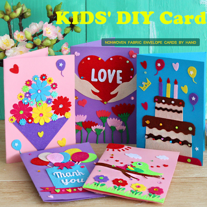 

DIY Handmade Greeting Cards Children Handmade Non-woven Material Craft Toys Kids Creative 3D Puzzle Toy Educational Toys