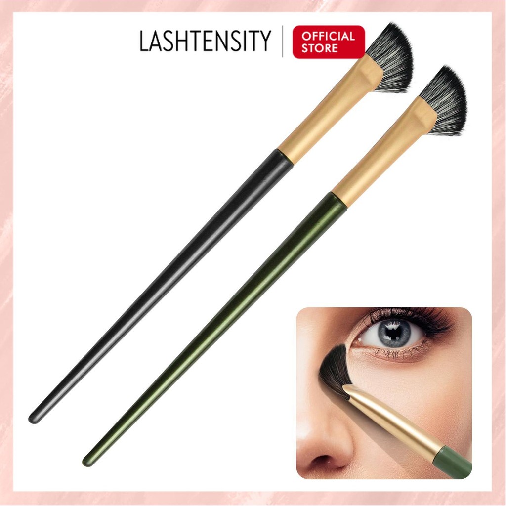 LASHTENSITY Angled Highlighter Fan Brush Kuas Kipas Wajah Hidung Contour Douyin Make Up Shading
