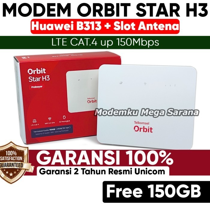 Home Modem Router Telkomsel Orbit Star H3 Huawei B313 LTE Cat.4 | Toko Antena Yagi Jogja