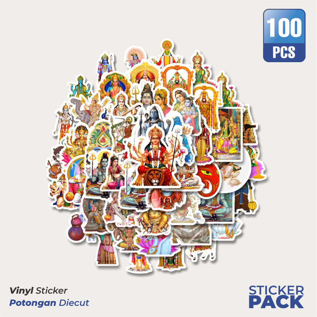 

MURAH 100 PCS Stiker Hinduism God Mix 2 Waterproof Aesthetic- Untuk Laptop, Motor, dan Helm - Paper Stationery Pack
