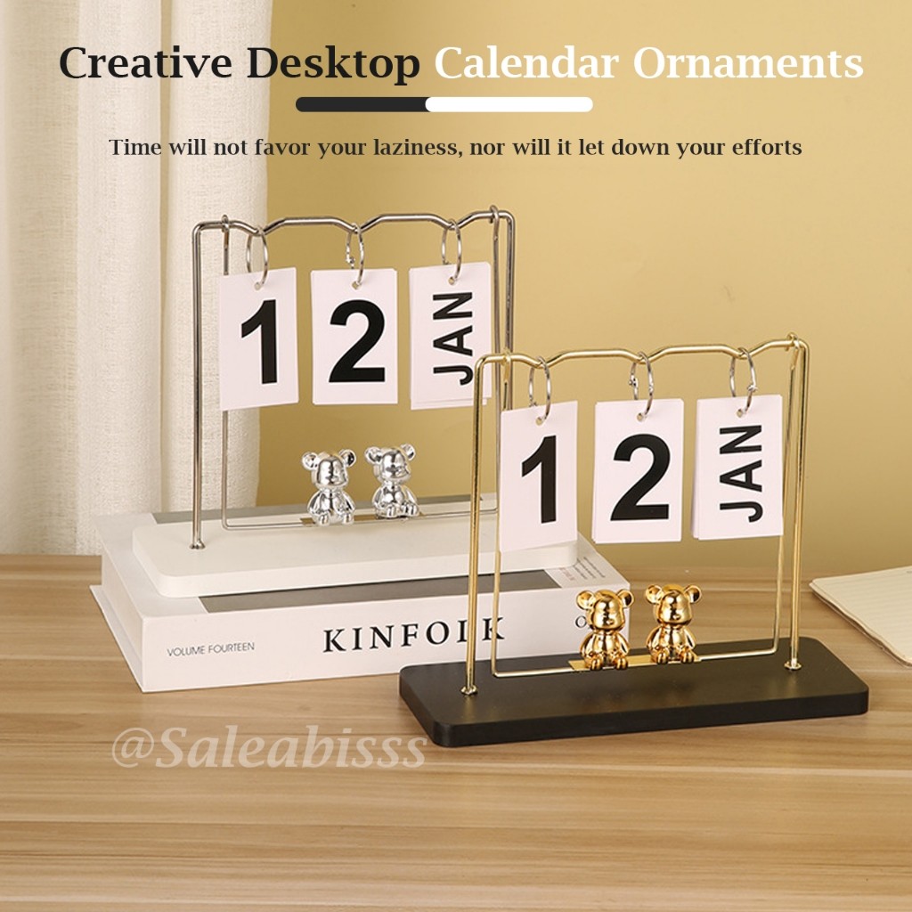 

Pajangan Kalender Meja Bear Creative Desktop Calender Ornaments Cute Bear Dekorasi Meja