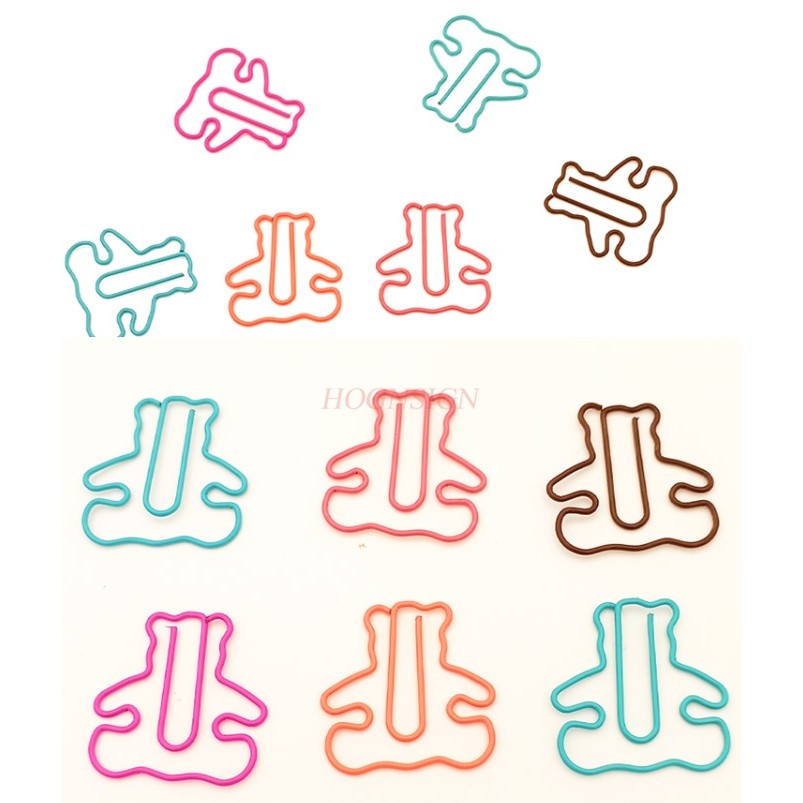 

20pcs Colorful Bear Paper Clips Cartoon Paper Clips Metal Bookmarks Stationery Cute Paper Clips
