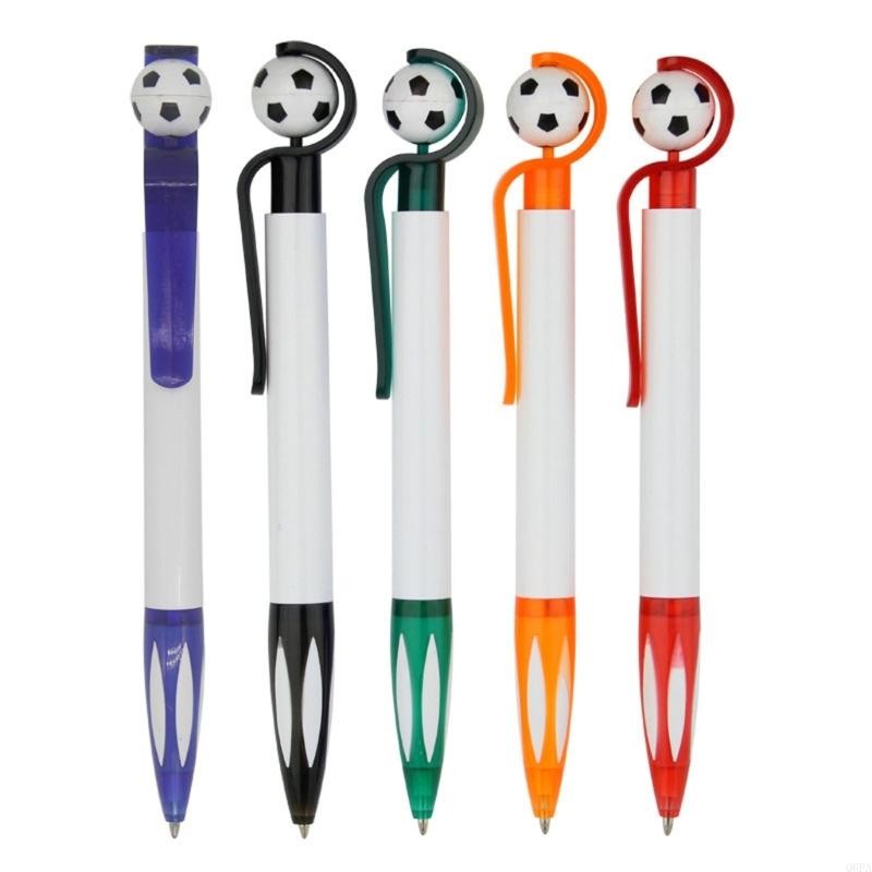 

Football Ballpoint Pen with Pocket Clip Detachable Refillable 0.5 Bullet Nib Smooth Writing Football Gift for Kid Adult