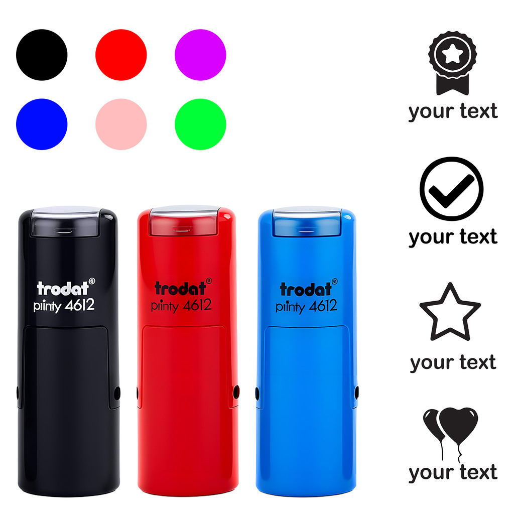 

Customize with Text or Upload Your Artwork Round self Inking Stamp,Impression Size 0.86Inch/12mm