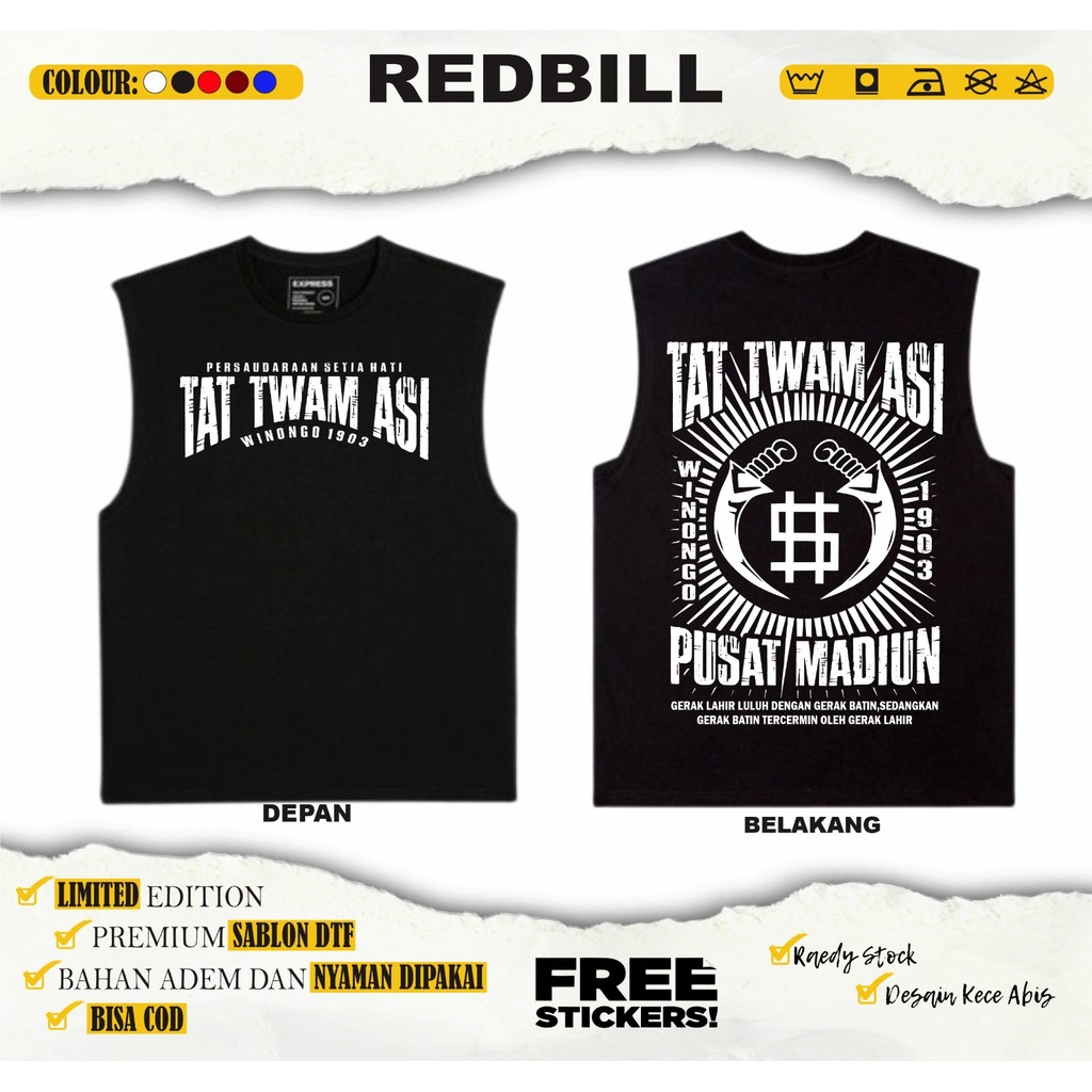 KAOS SINGLET PSHW TAT TWAM ASI PUSAT MADIUN SINGLET PSHW TERBARU - SINGLET PSHW LAMBANG - SINGLET PS