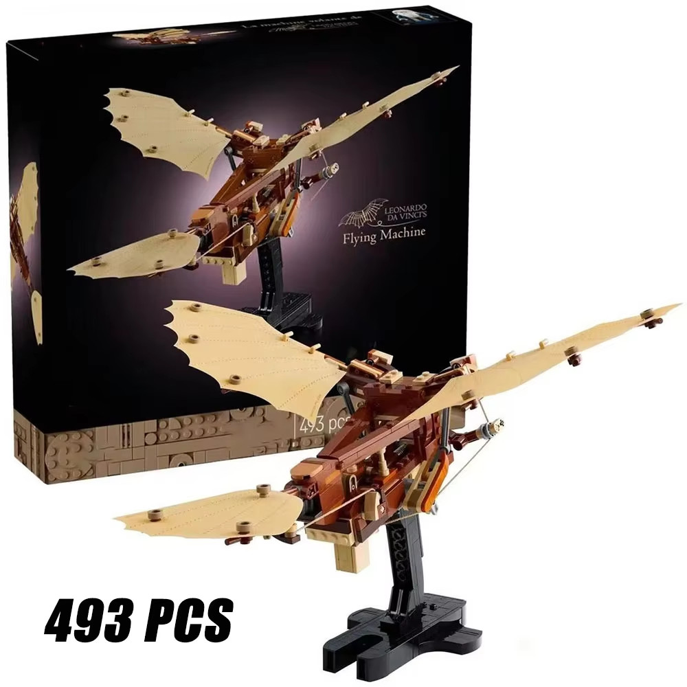 2025 NEW Leonardo da Vinci's Flying Machine DIY Kit Assemble Building Blocks Model Home Decor Bricks