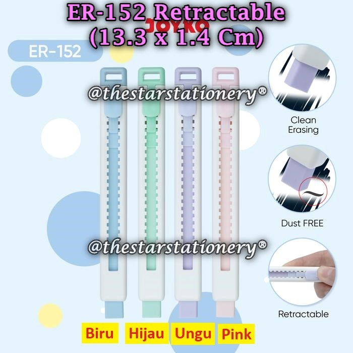 

(1 Biji) Penghapus Mekanik JOYKO ER-152 / Penghapus Eraser Joyko ER-152 Retractable Eraser (1 Biji)