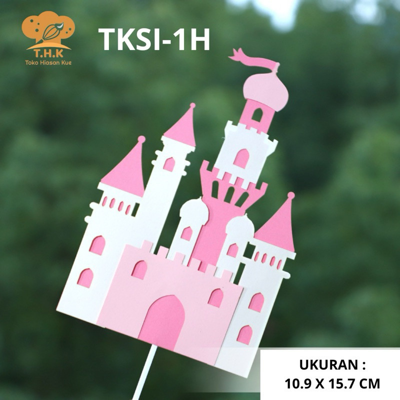 TKSi - Hiasan Tusukan Kue Cake Topper Kertas Istana Kastil Kubah