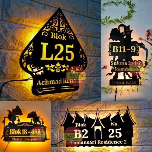 NEW PRODUK NOMOR RUMAH LED ACRYLIC NOMER RUMAH LED NO RUMAH MENYALA SPESIAL ADAT INDONESIA TERLARIS