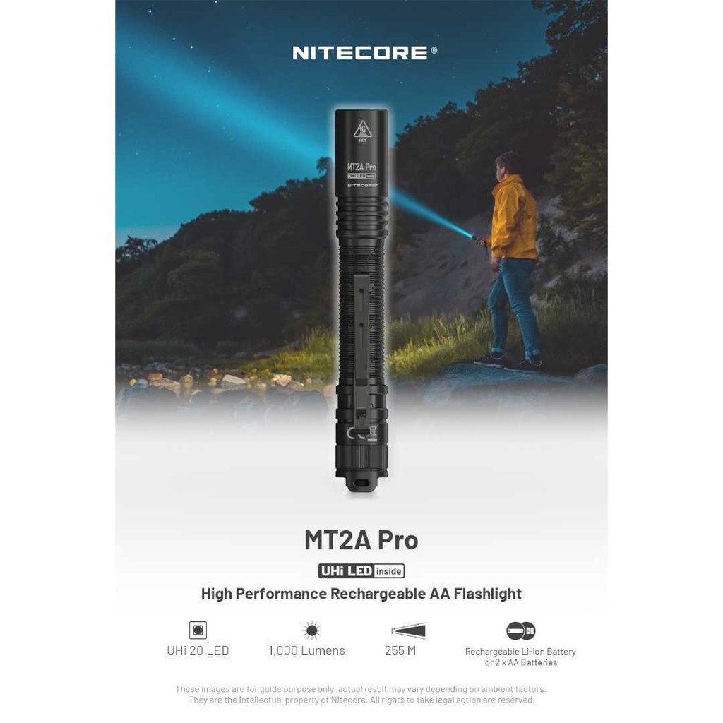NITECORE Senter LED Flashlight Outdoor NiteLab UHi 20 1000 Lumens - MT2A Pro -BR