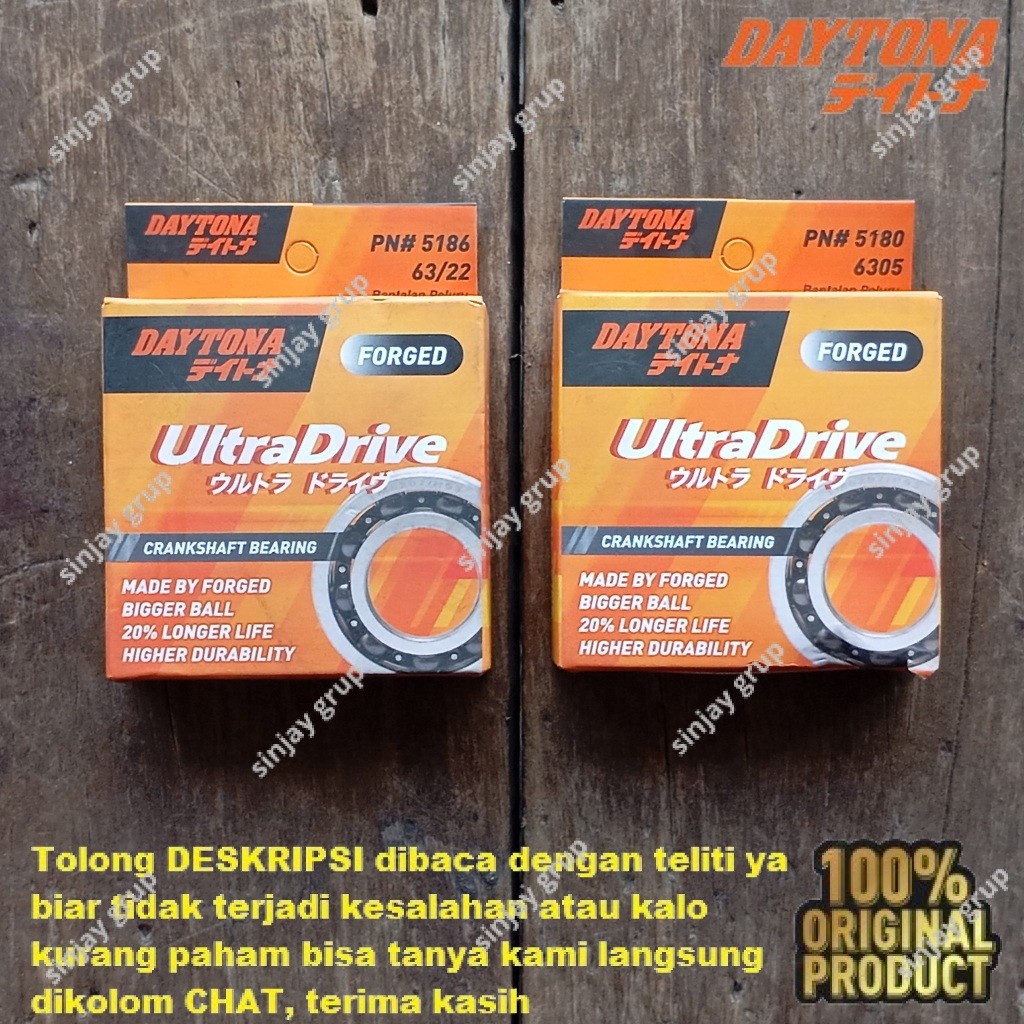 Daytona Paket Bearing Laher Kruk As Kanan Kiri Mio Sporty Smile Soul Fino Nouvo 115 KARBU Original