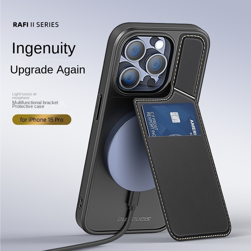 untuk iPhone 15 Plus 14 13 Pro Max Wallet Phone Case dengan Kickstand dan Penutup Kulit Pemegang Slo