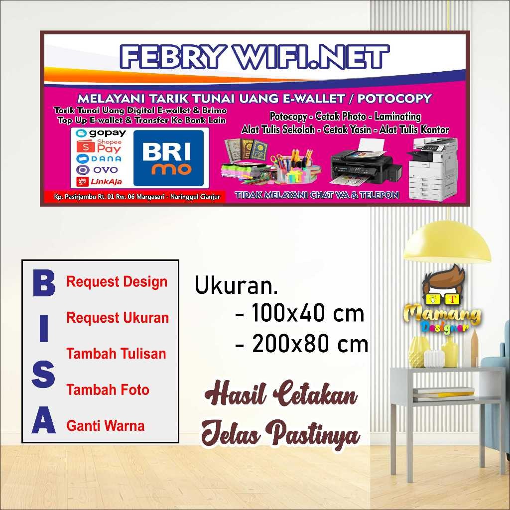 backdrop Banner Spanduk MMT Toko Aksesoris ATK dan Fotocopy Dengan Design Menarik bb