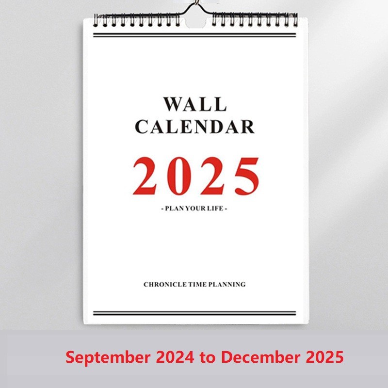 

New 2025 Simple Wall Calendar INS Style Weekly Monthly Planner Dual Daily Schedule Agenda Organizer Calendar 2024.09~2025.12