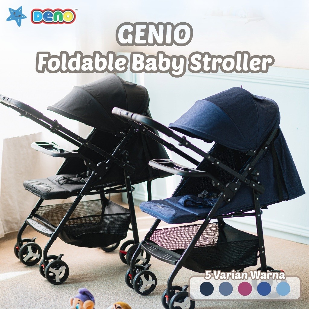 Deno Genio Foldable Baby Stroller Two Way Push Kereta Dorong Bayi Dan Anak Lipat Dorongan Dua Arah