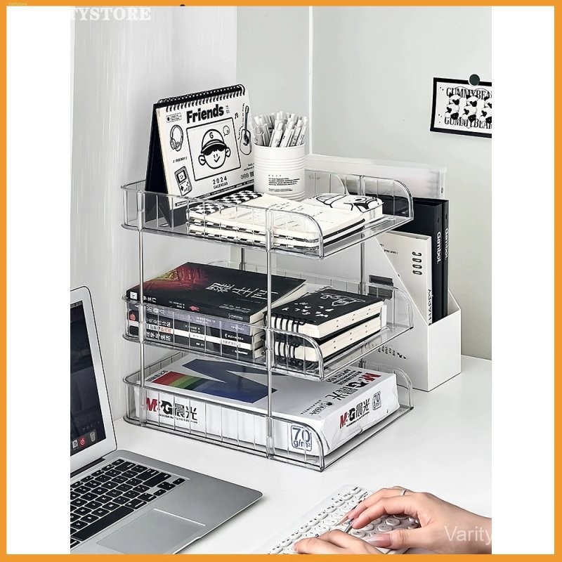 

【Varitystore】Rak Penyimpanan Multifungsi 2-4 Susun Rak Organizer Multifungsi untuk Dokumen/Kertas/Buku/Alat Tulis Rak Penyimpanan Akrilik Transparan