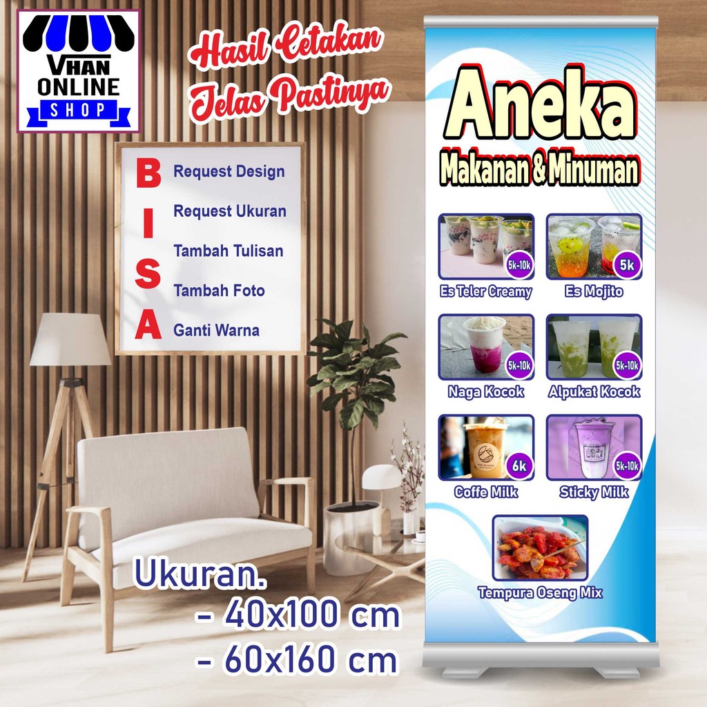 Backdrop Spanduk Banner Untuk Warung, Warung Makanan Bisa custom