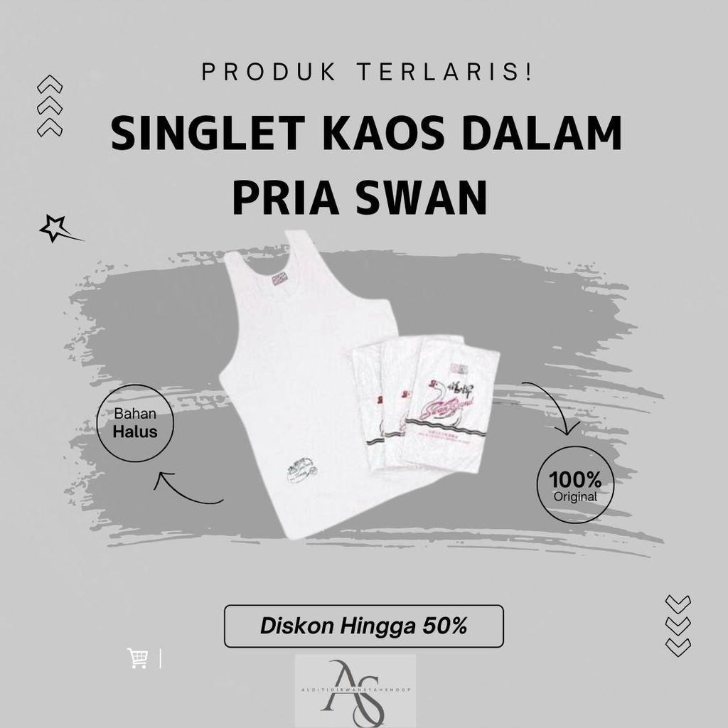 Singlet Pria SWAN BRAND / Kaos Dalam Pria SWAN BRAND / Tanktop Pria Dewasa SWAN BRAND