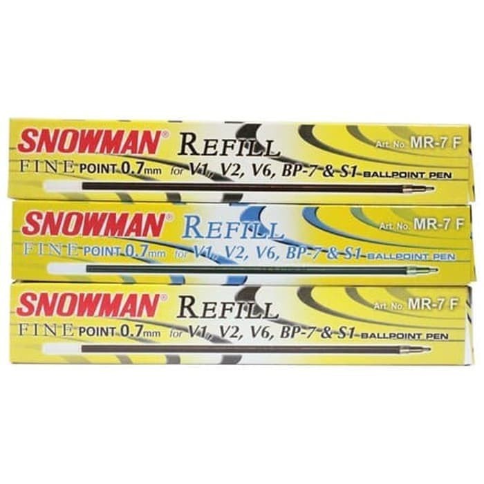 

DI JUAL LUSINAN Snowman Refill Pulpen MR-7 Fine 0.7mm Hitam Biru Merah