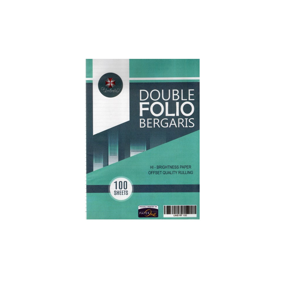 

Ruling Folio / Kertas Ujian Umbrella 100 Lbr