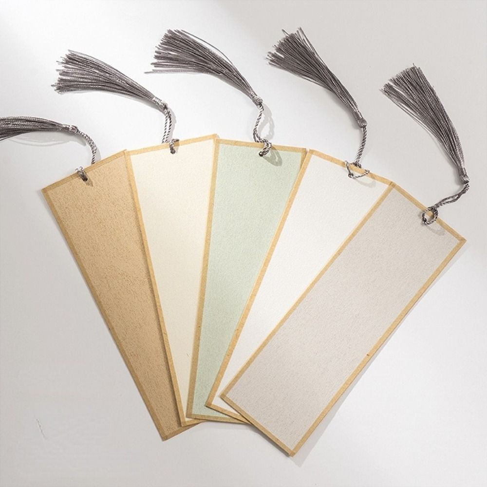 

Stationery Message Card Gift Crafts Decors DIY Reading Marker Blank Bookmarker Calligraphy Paper Bookmarkers with Tassels