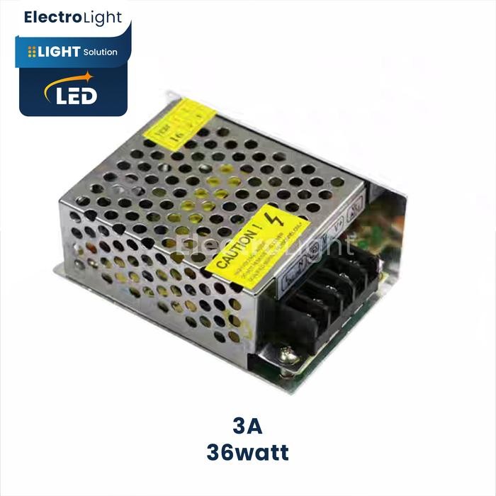 Sale Trafo adaptor power suply 12V 3A 5A 10A 20A 30A Untuk lampu strip LED - 3 Ampere Terlaris