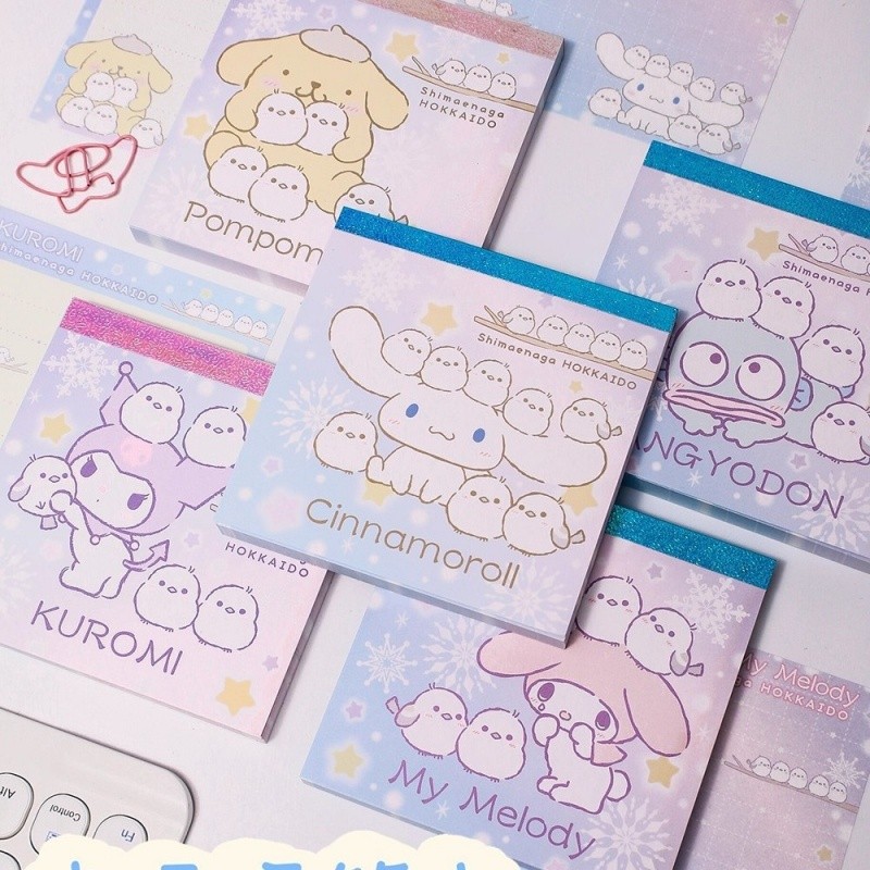 

6pcs/lot Sanrio Kuromi Cinnamoroll Hangyodon Memo Pad Creative N Times Stationery Label Notepad Bookmark Post School Supplies