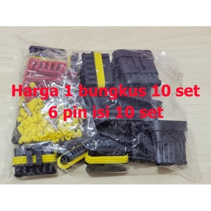 Soket 6 pin isi 10 set Konektor Kabel Anti Air Socket Waterproof 6Pin