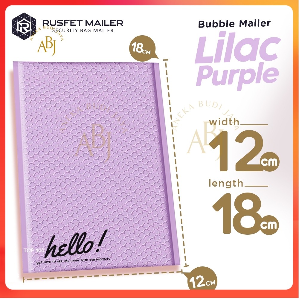 Amplop Bubble Lilac Purple 12x18 Rusfet Bubble Mailer Murah