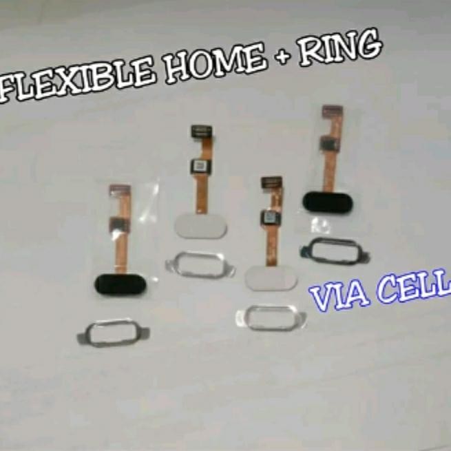 FLEXIBLE FINGER PRINT FINGERPRINT TOMBOL HOME RING HOME OPPO F3 ORI - Hitam