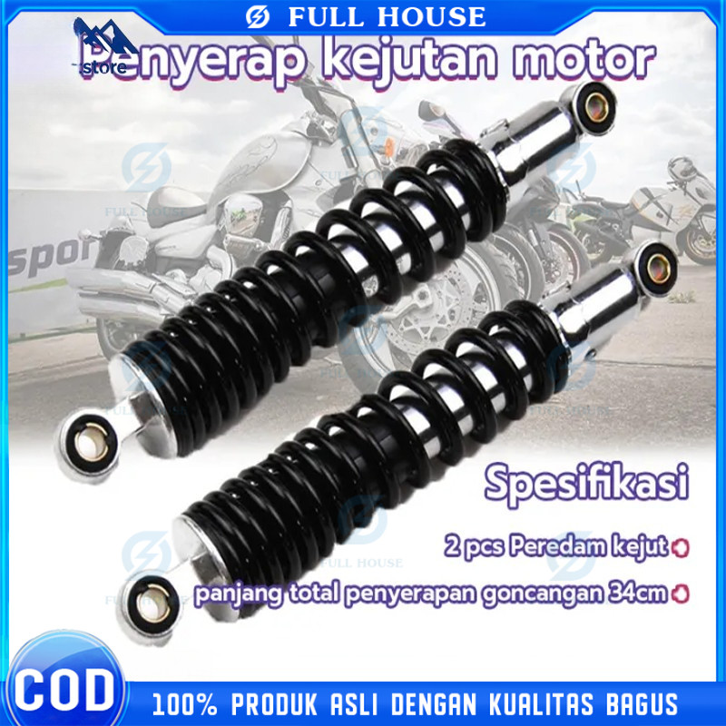 Full House 2PCS Shockbreaker Belakang Shock Absorber Motor Cocok untuk Semua Jenis Sepeda Belakang S