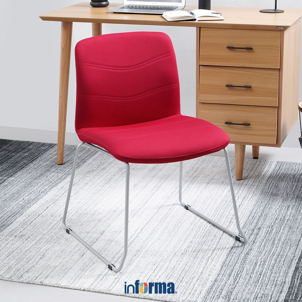 Informa Sunon Rachel Kursi Tamu Kantor Serbaguna - Merah Visitor Chair Tempat Duduk Client Furniture