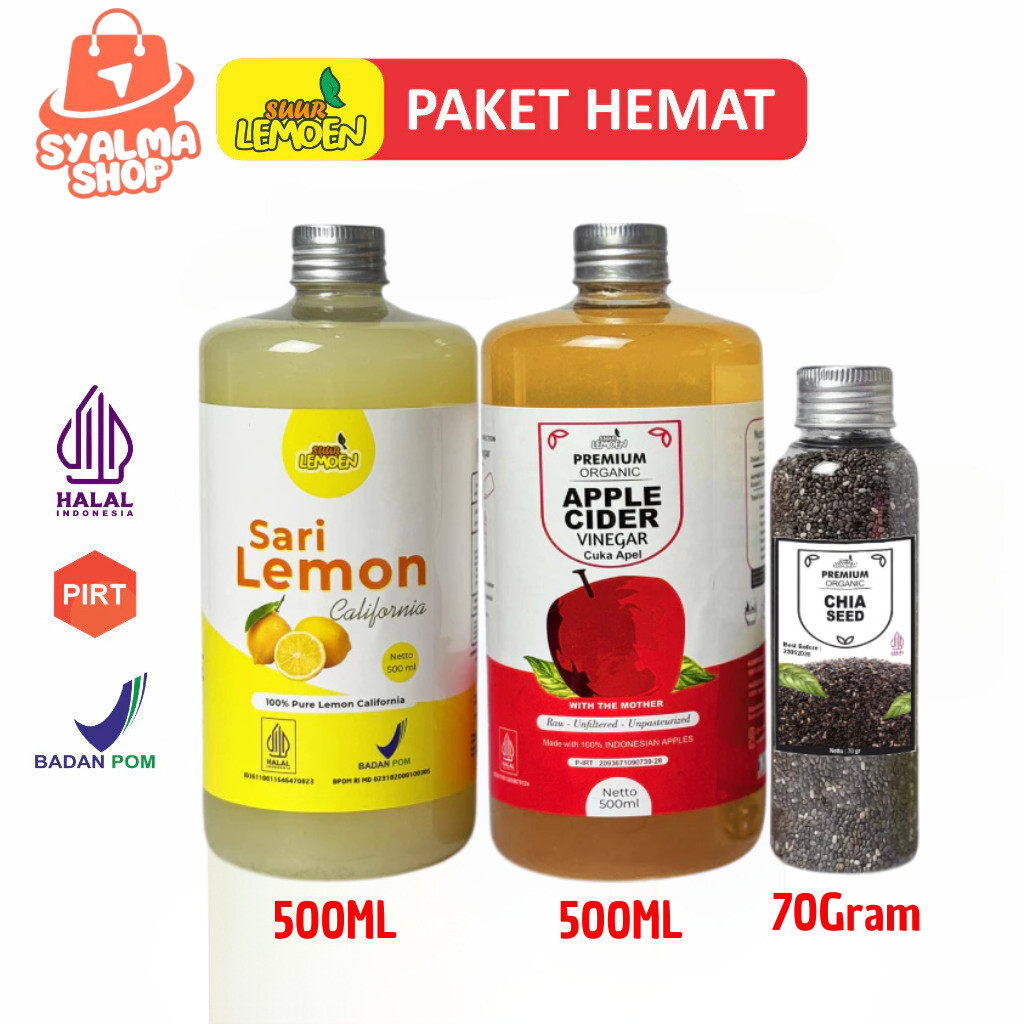 

Paket Suur Lemoen Cuka Apel 500ml Sari Lemon 500ml Chia Seeds 70gram