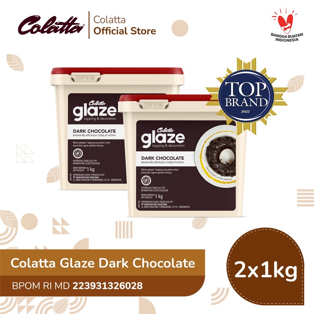 

Emama.store Bundling Colatta Glaze Dark - Bahan Pelapis Rasa Coklat 1Kg - Isi 2
