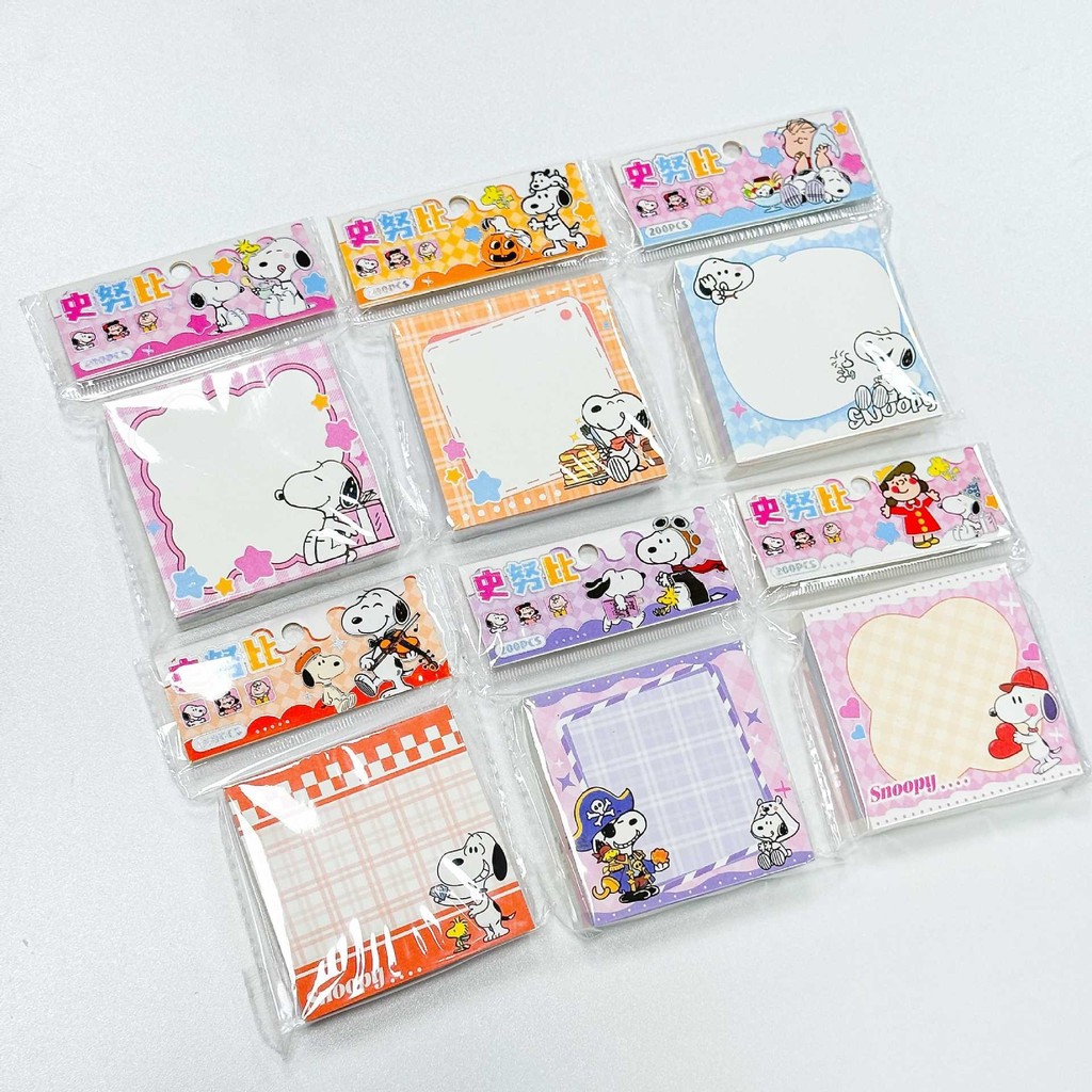 

6pcs Kawaii Snoopy Color Sticky Note Book Cartoon Tear-Off Portable N Times Sticker Student Memo Stationery Gifts